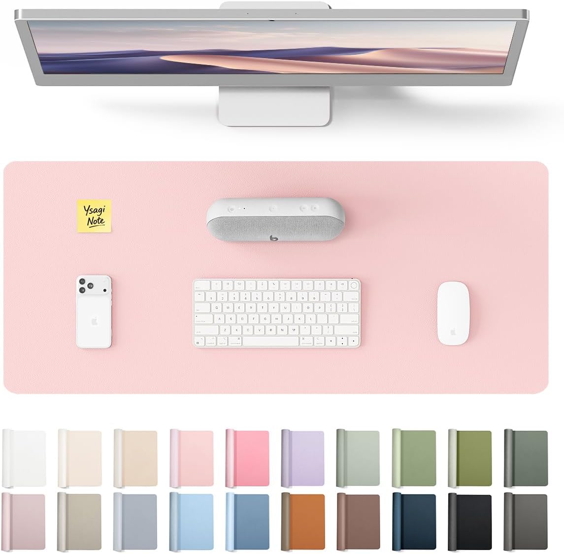 Leather Desk Pad - PU Leather Desk Protector with Non-Slip