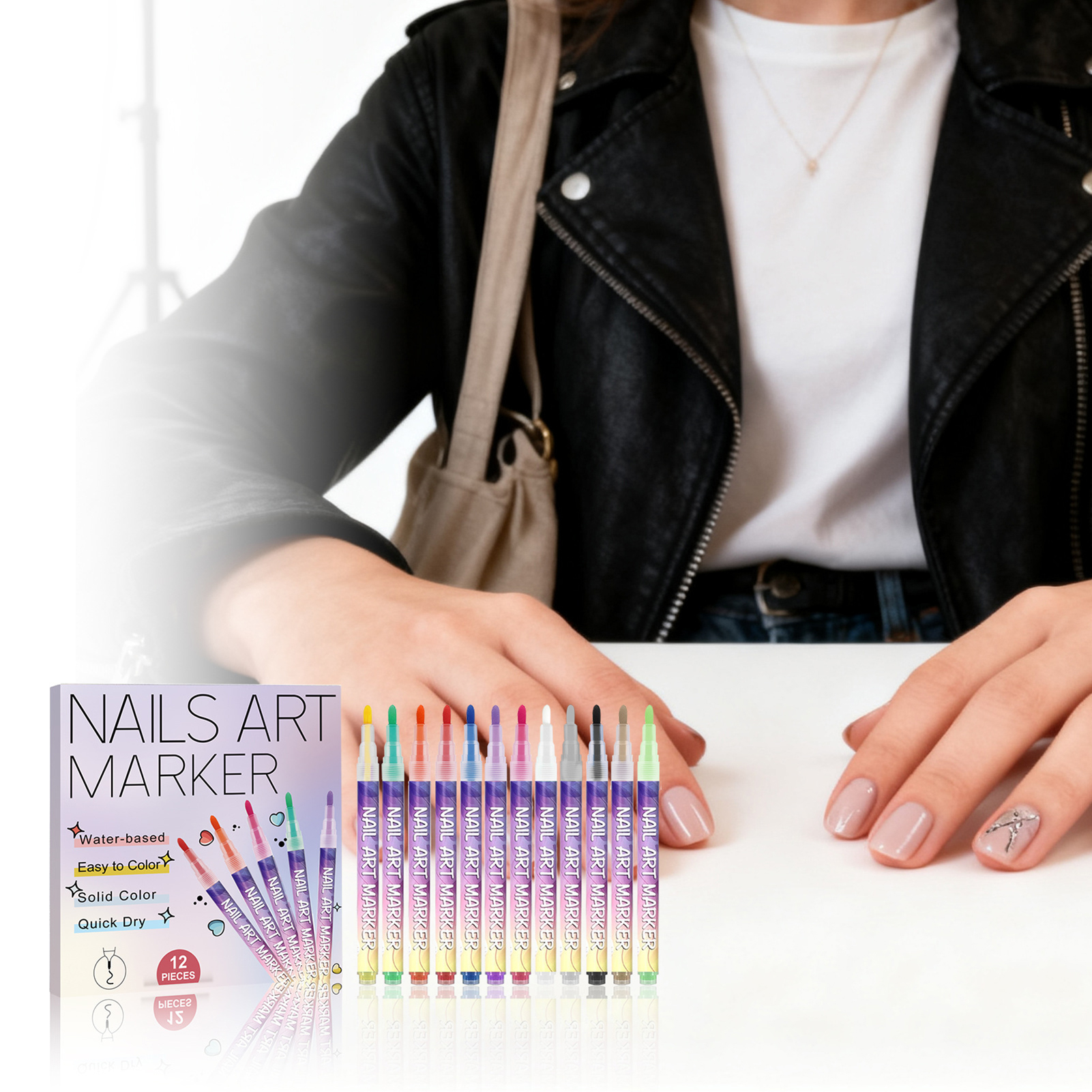 12Pcs Nail Art Pens With Fine  - Correction Pen Fine ulasan dan harga