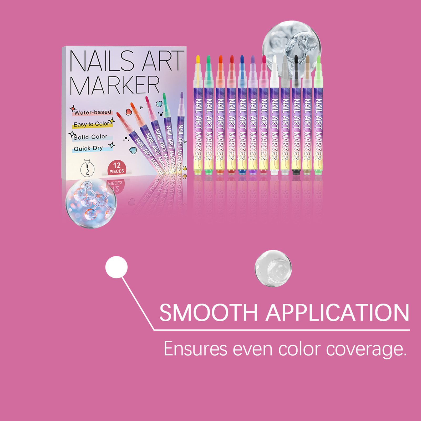 12Pcs Nail Art Pens With Fine  - Correction Pen Fine ulasan dan harga