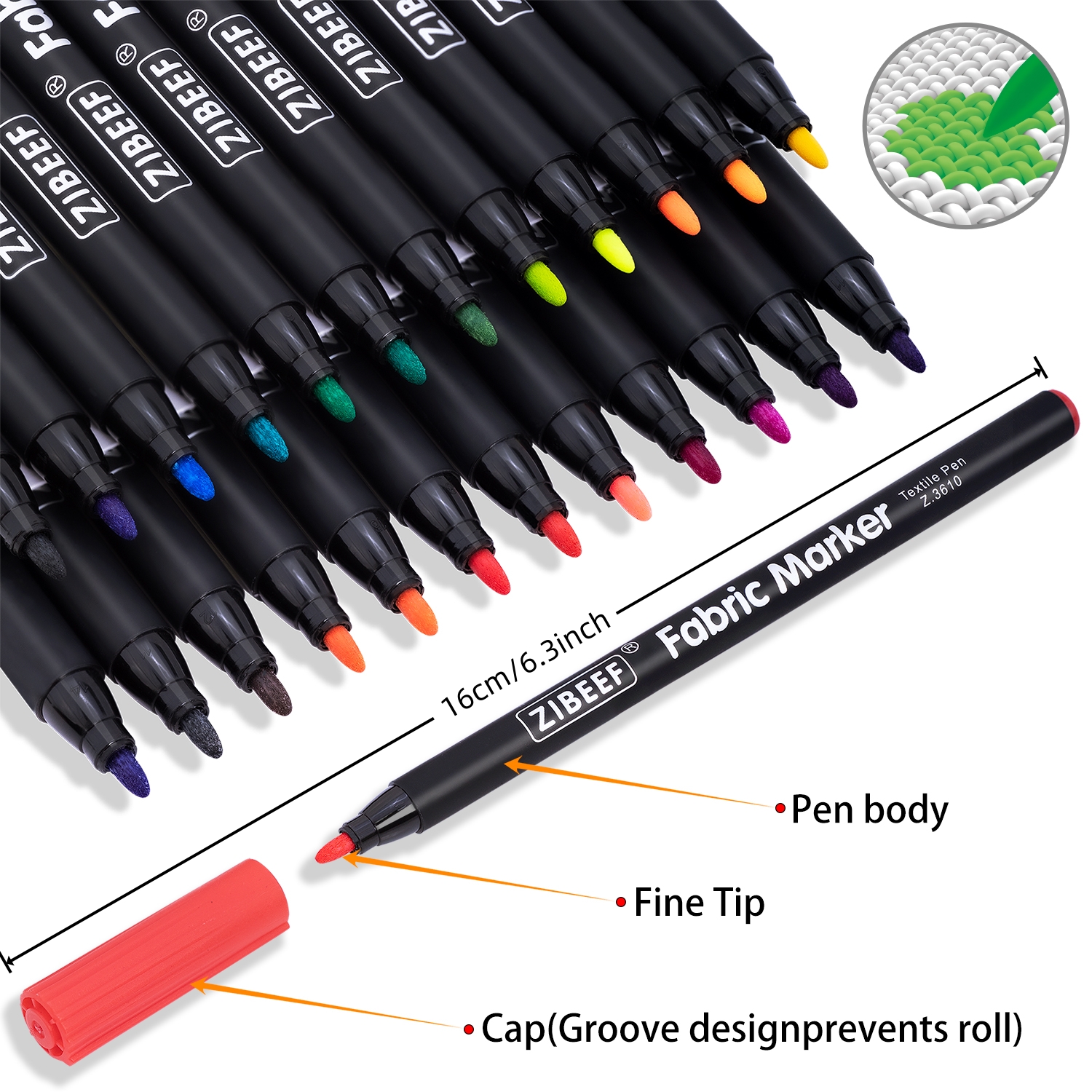12/24 Color Fabric Markers-Fin - Correction Pen Fine ulasan dan harga