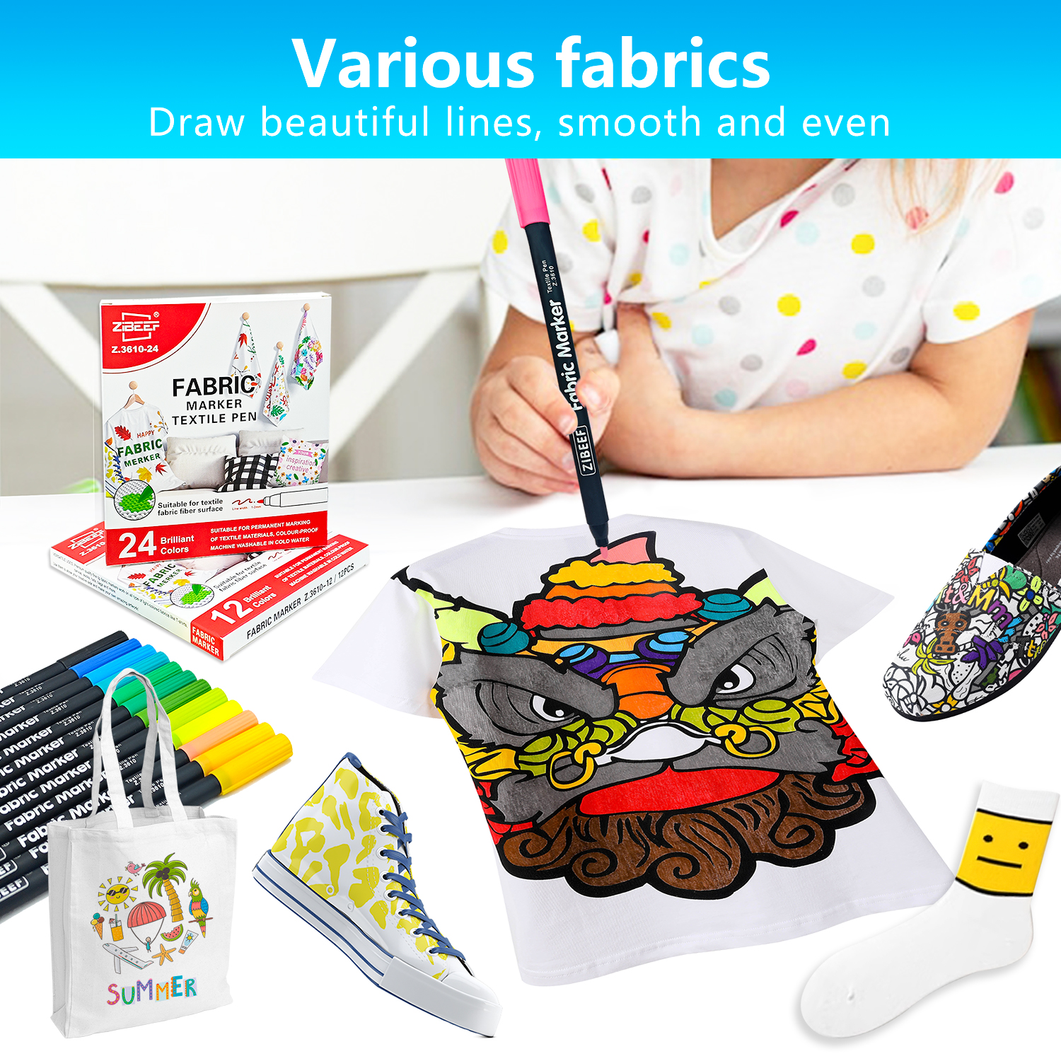 12/24 Color Fabric Markers-Fin - Correction Pen Fine ulasan dan harga