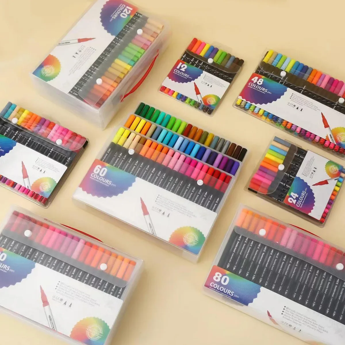 12-120 Colors Markers Set Dual - Correction Pen Fine ulasan dan harga