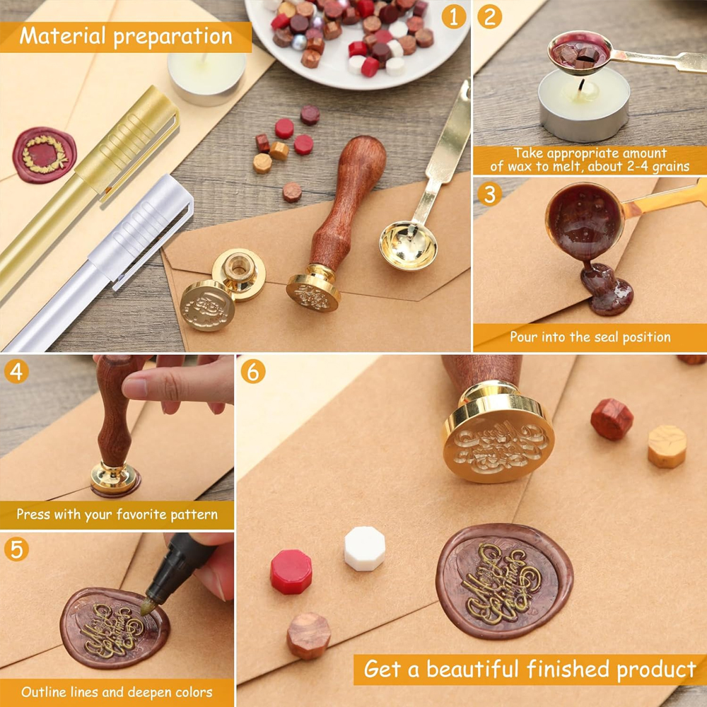 Custom Wax Seal Stamp, Persona - Wax Seal Stamp Set ulasan dan harga