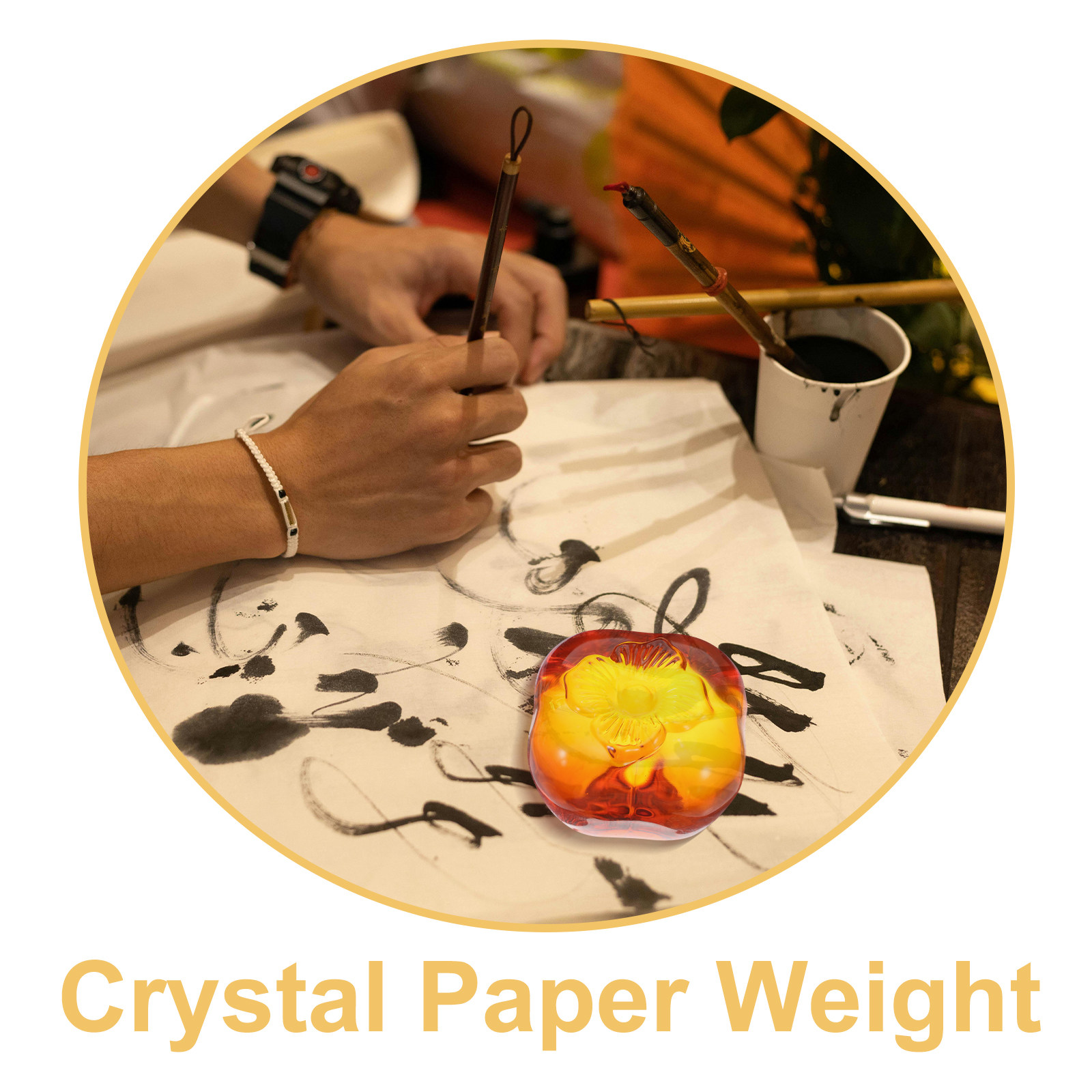 Heavy Glass Persimmon Paperwei - Book Weight Glass ulasan dan harga