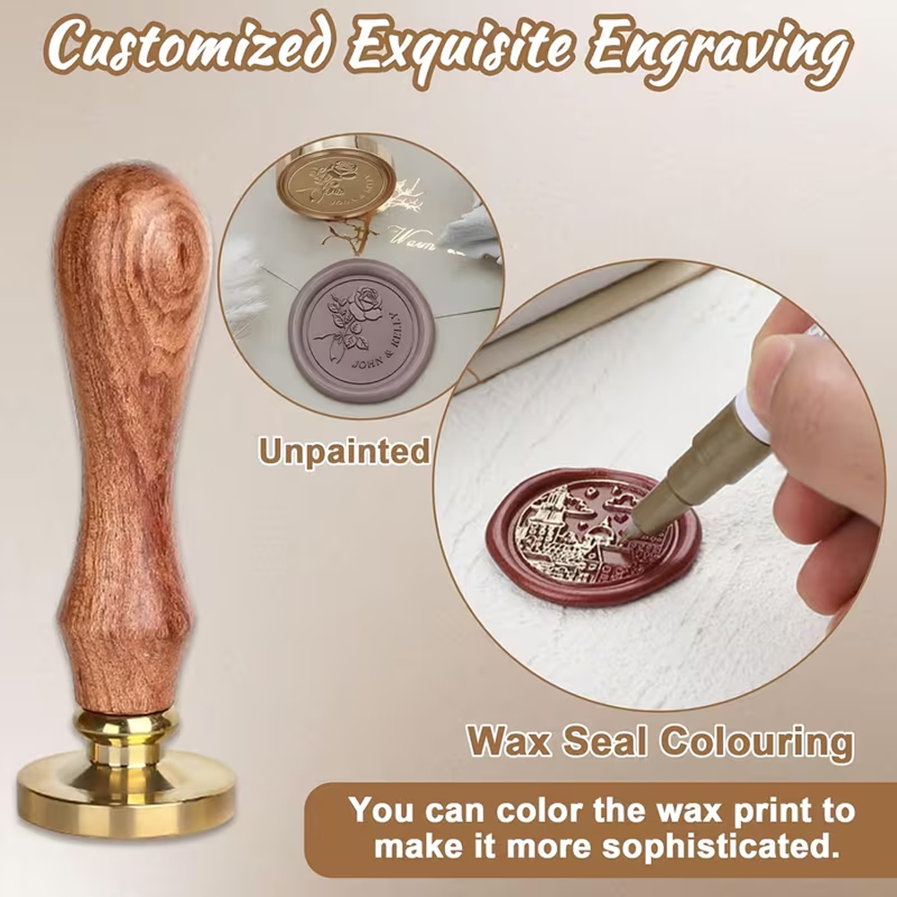 Custom Your Logo 25/30/40/50mm - Wax Seal Stamp Set ulasan dan harga