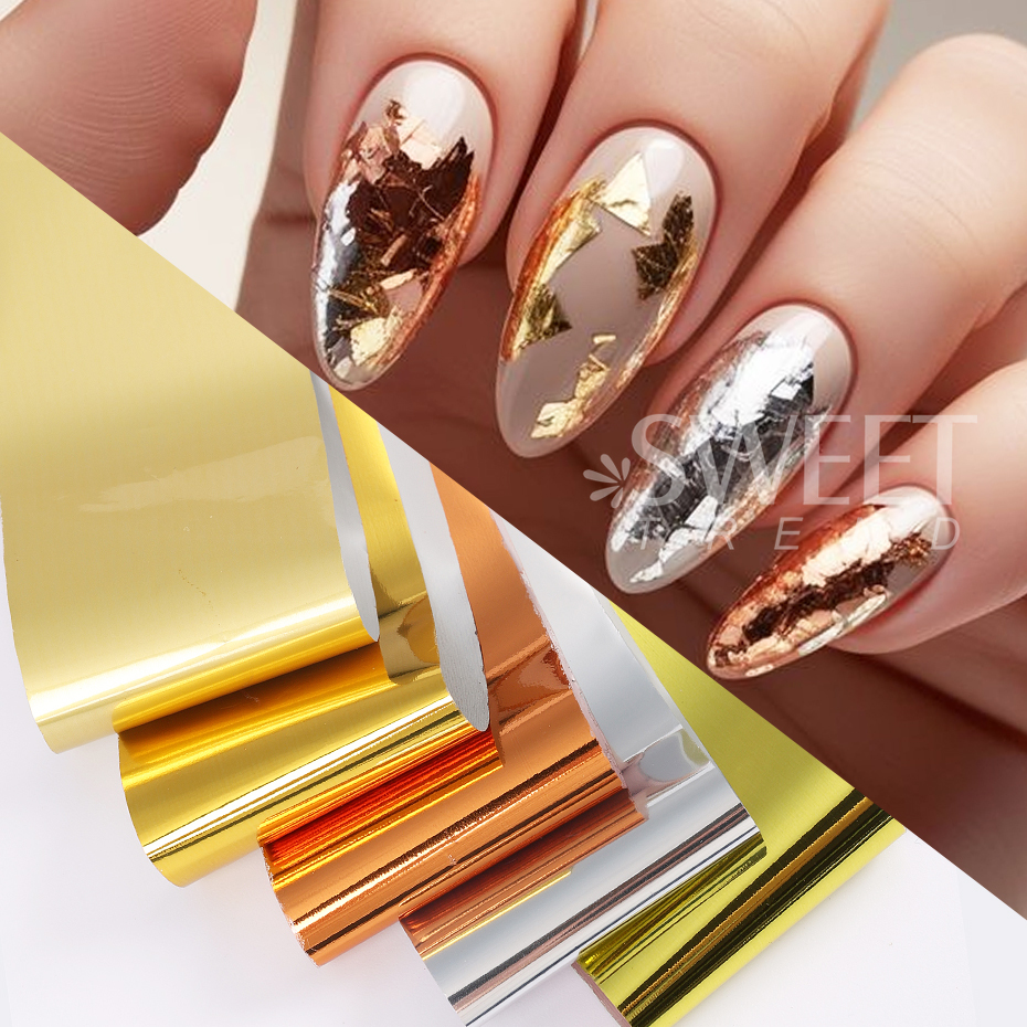 10pcs Metallic Nail Transfer F - Gel Refill Pack ulasan dan harga