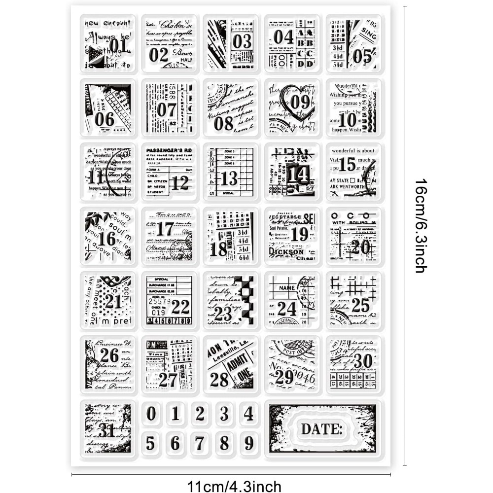 1Sheet Vintage Date Clear Stam - Rubber Date Stamp ulasan dan harga