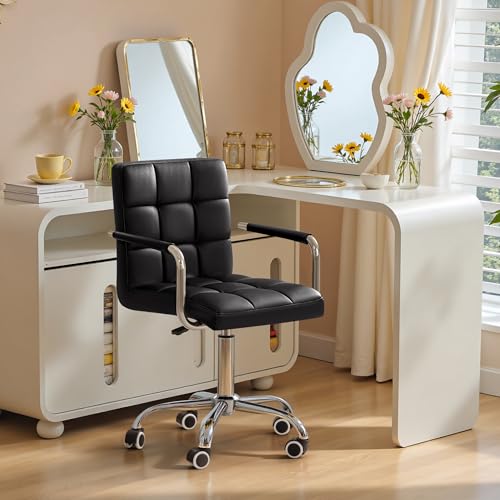 Black PU Leather Swivel Office - Leather Desk Pad ulasan dan harga