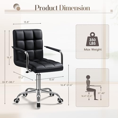 Black PU Leather Swivel Office - Leather Desk Pad ulasan dan harga