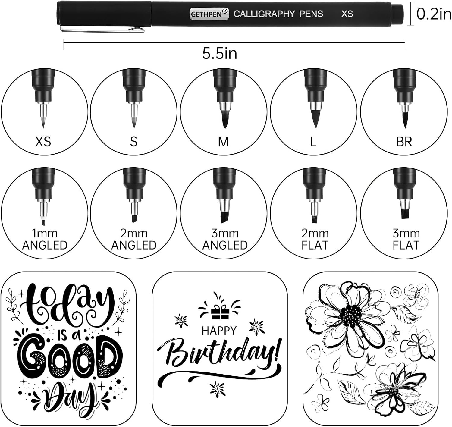 10 Size Calligraphy Pens Set f - Archive Box Set ulasan dan harga