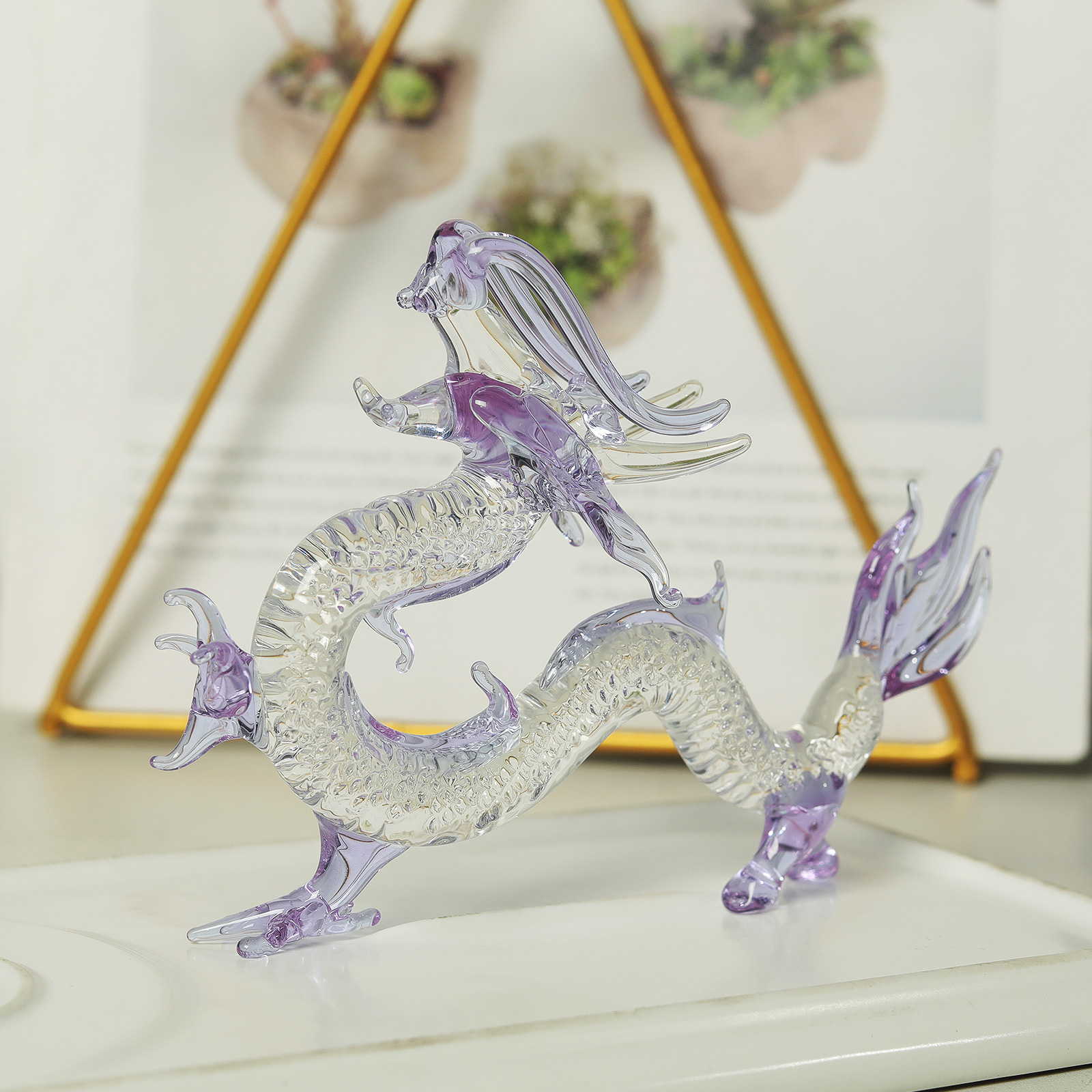 Purple Crystal Dragon Figurine - Book Weight Glass ulasan dan harga