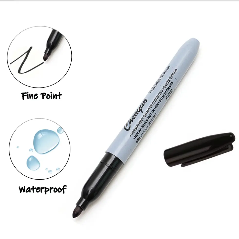 12pcs Black Permanent Marker P - Correction Pen Fine ulasan dan harga