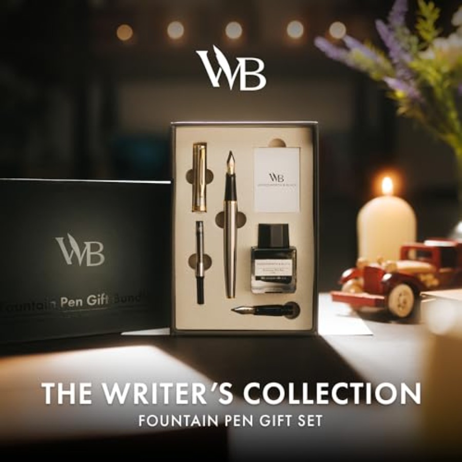 Fountain Pen Set, 18K Gilded M - Fountain Pen Bottled Ink ulasan dan harga
